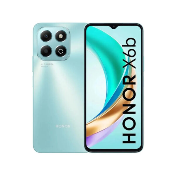 Honor X6b in blue with watermark logo design