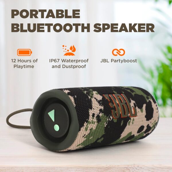 JBL Flip 6 Portable Bluetooth Speaker – Camouflage